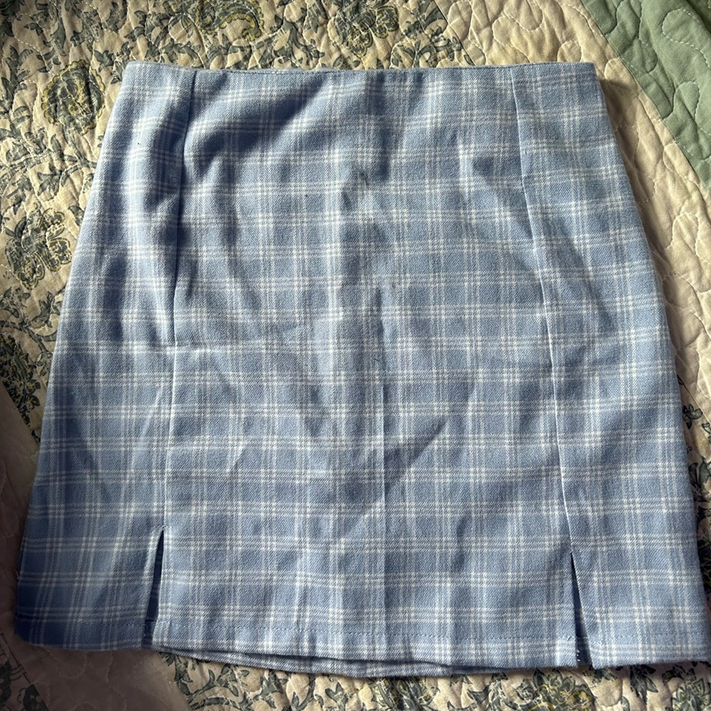 Blue and White Mini Skirt